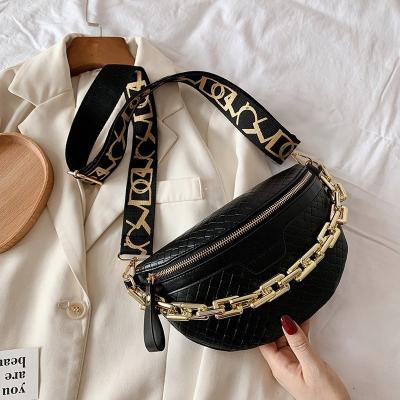 China Luxury Bohemian Women's Fanny Pack High Quality Waist Bag Thick Chain Shoulder Cross - Designer Brand Handbag Body Chest Bag Female Belt Bag for sale