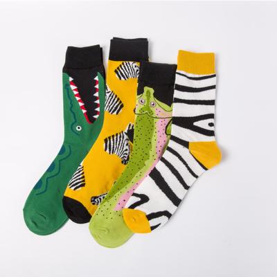 China QUICK DRY Custom Crew Socks Breathable Eco-Friendly Zebra Stripes Custom Dress Sock for sale