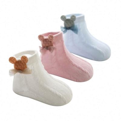 China QUICK DRY Cotton Newborn Thin Mesh Accessories Cartoon Baby Mouth Baby Socks Breathable Loose Socks for sale