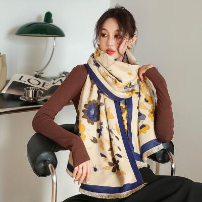 China European American border double-sided cashmere Pashmina cashmere scarf new autumn and winter literary thick warm scarf for women for sale