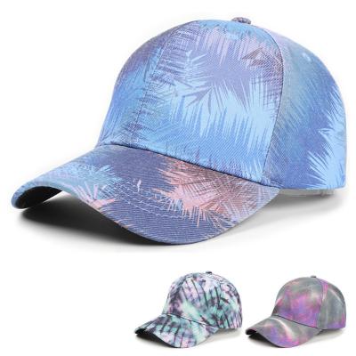 China COMMON new fashion colorful washed hat tie-dye baseball cap spring men women strain lovers cap outdoor sports hats for sale