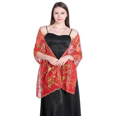 China New Luxury Bestselling Soft Elegant Glitter Shawl For Wedding Dress Party Dress Cheongsam Shawl Bridesmaid Shawl Women's Scarf for sale