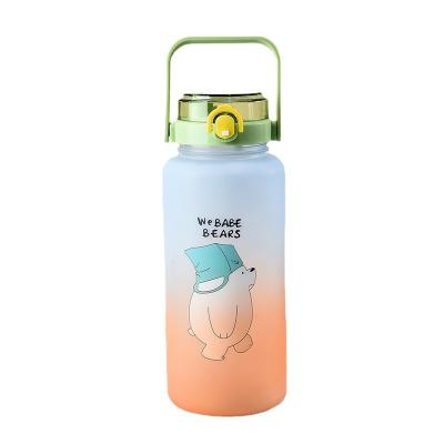 China 2000ml Half Gallon Tritan Water Bottles Custom Logo With Time Stamps Plastic Motivacional botella de agua Sustainable Wholesale Sports Gym for sale