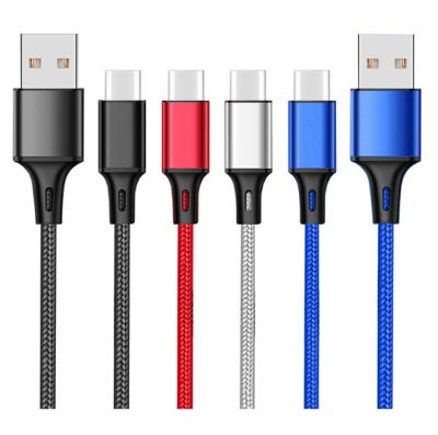 Cina 1M 2M 3M Multi Color Function 2.4a USB Charger Braided High Quality Fast Charging Nylon Braided Cable For iPhone Charger in vendita