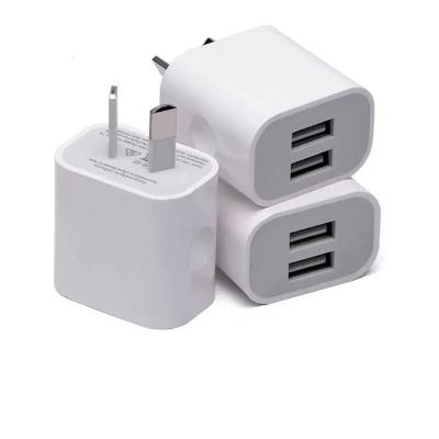 China Wholesale MP3 AU Plug 2.1A 2A Mobile Phone Tablet Usb Charger Australia New Zealand Dual Ports Multi Fast Power Charger For iPhone Charger for sale