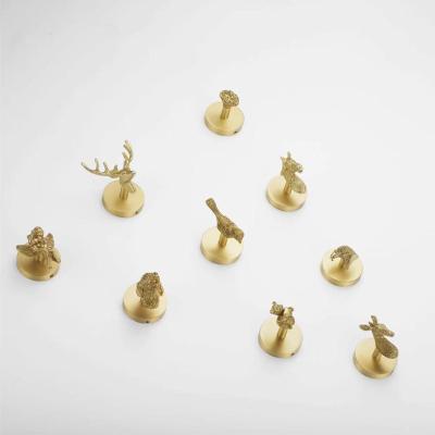 China Viable Nordic Creative Brushed Animal Shape Coat Hook Brass Gold Coat Hook for sale