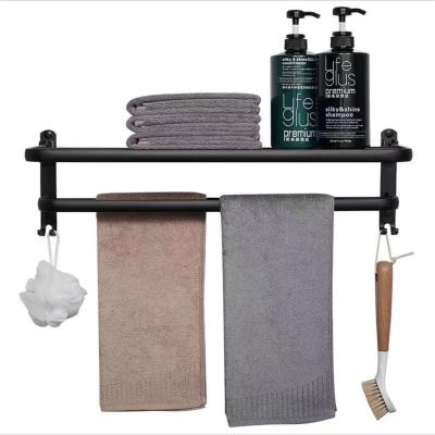 China Bathroom Wholesale Black Metal Rack Fashion Towel Cheap Folding Towel Rack for sale