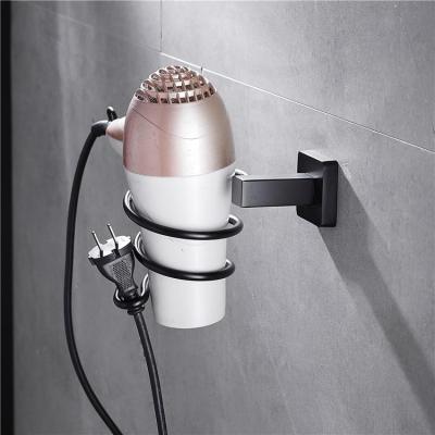 China Wholesale New Design Mordern Towel Rack Wall Mount Hotel Household Black Hair Dryer Rack for sale