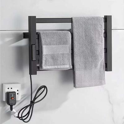 China Heater Bathroom Digital Display Black And White Smart Temperature Dry Heating Adjustable Electric Towel Rack for sale