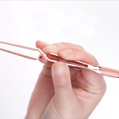 China Multifunctional Double Head Manicure Tools Form Clip Styling Forceps Nail Tool Stainless Steel Nail Tweezers for sale