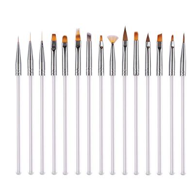 China Inlaid Broken Drill With Shaft 1# 15# 15pcs Metal Nail Art Brush Privatelable Acrylic Gel Nail Polish Buffing Brushes For Manicure Nail Design for sale