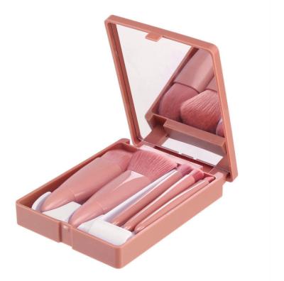 China Cute Portable Professional Loose Makeup Storage Box 5pcs Set Makeup Brush Base Powder Eyeshadow Blending Cosmetic Tool for sale