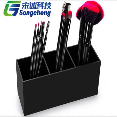 China Viable Bestselling Black And White Acrylic Makeup Brushes Storage Box For Beauty for sale