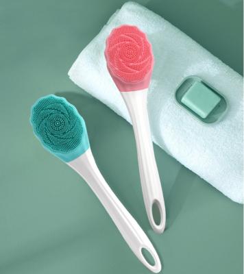 China Long Handle Body Bath Silicone Brushes Rechargeable Dual Side Brushes With Long Handle 3 Speed ​​Adjustable for sale