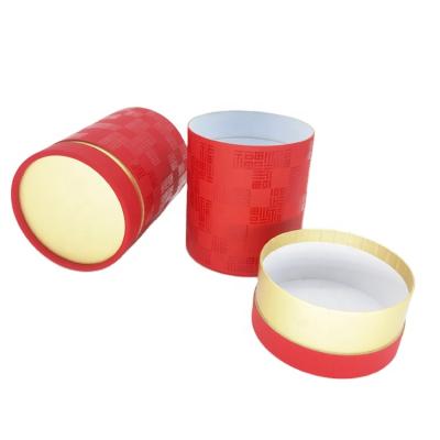 China Biodegradable Custom Red Luxury Gift Packaging Box Cylinder Gift Box Classy Paper Wrapping Paper Box for sale