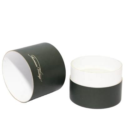 China Biodegradable Custom Black Candle Box Candle Cylinder Packaging Box for sale