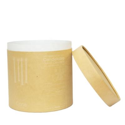 China Biodegradable Kraft Candle Box Packaging Cylinder Candle Jar Box Custom for sale