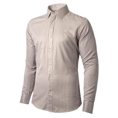 China OEM check top quality pattern anti-pilling printed male top casual slim fit long shirts men dress shirts for sale for sale