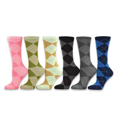 China Low Price Cotton Antibacterial Crew Socks Floral Striped Pattern Printing Ladies Women Socks for sale