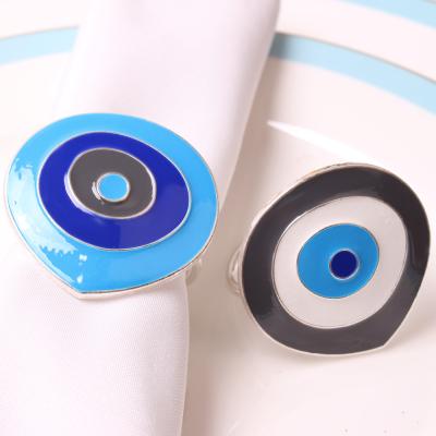 China Europe Border New Arrival Turkish Devil's Eye Blue Eyes Napkin Ring Round Napkin Ring for sale