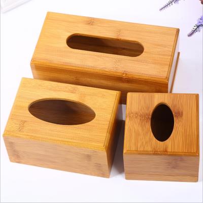 China Box for Napkins& Hot Selling Tissue Multiple Sizes Modern Laser Sculpture Bamboo Tissue Box Holder Customized Bamboo Tissue Box for sale