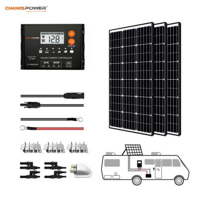 China Other High Efficiency Mono Solar System Off Grid Kit 300W RV Mono Solar Kits 30A MPPT Charge Controller (3x100W 30A) for sale