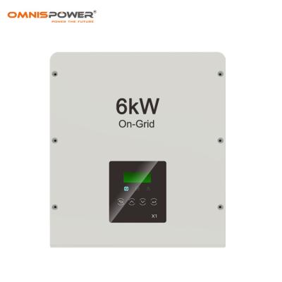 China High Efficiency 6KW On Grid Tied Inverter 6000 Watt MPPT Solar Tracker Single Phase 10 Years Warranty Low Price For Home Use 450x401x190 for sale