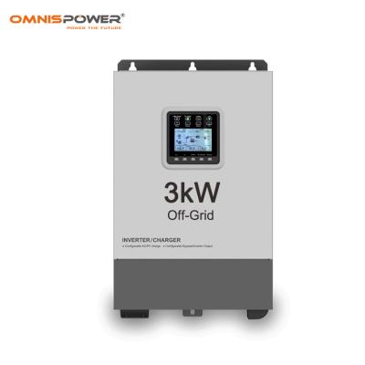 China High Quality 3000 Watt Off Grid Power Inverter Charger 3KW 24/48VDC To 220/230VAC Solar Inverter With MPPT Charger Controller 642.5x381.6x149mm for sale