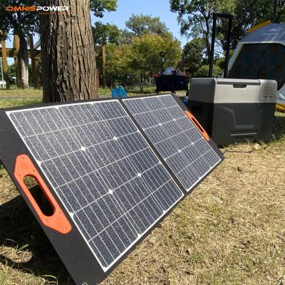 China Hot Selling Foldable Solar Panel High Quality and High Efficiency Portable Waterproof Solar Panel 100W Folding Solar Panel 166mmx166mm for sale