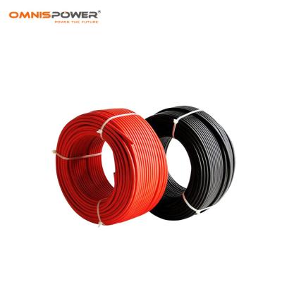 China Copper TUV Approved Single Wire 6mm2 Double Wire 6mm2 DC Power PV Solar Cable High Quality Waterproof Copper Insulated PE Stranded for sale