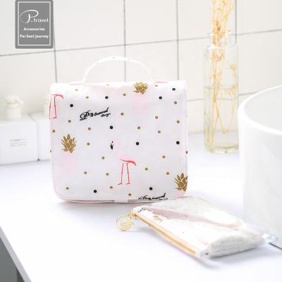 China Washable Wholesale Private Label Cosmetic Bags Fashion Custom Style Logo Hanging Toiletry Cosmetic Bag for sale