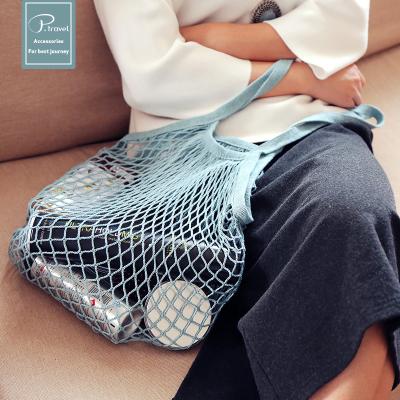 China Large Cheap Reusable Organic Bag Handled Tote Net String Bag Tote Mesh Shopping Cotton String Net Bag for sale