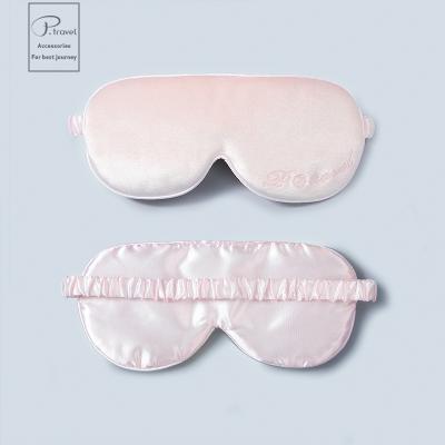 China Super-Smooth Soft Sleep Eye Mask Sleep P.Travel Velvet Eye Mask Visor Elastic Blindfold Natural Silk Cover Blindfold for sale