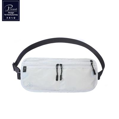 China Anti Theft Rfid Blocking Rfid Card Blocking RFID Blocking Card Zipper Money Belt Waist Nylon Passport Wallet for sale