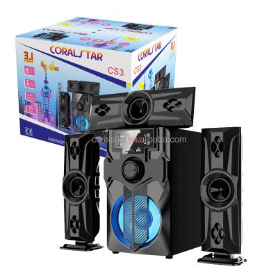 China Professional Wireless System Guangzhou Coralstar 3.1 USB SD FM DVD Home Theater System Subwoofer Speaker for sale