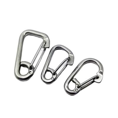 China 9mm-29mm 304/316 Stainless Steel Flat Safety Buckle Spring Lifting Hook Quick Hanging Buckle OEM for sale