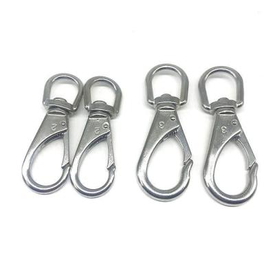 China Heavy Industry Black Finish Stainless Steel Polished AISI304 Swivel Eye Blot Spring Hooks Swivel Snap Hook for sale