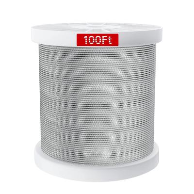 China Tolerance ±1% 7x7 Rail Hanging Rope 1/8 inch T316 Stainless Steel Marine Wire Rope for sale