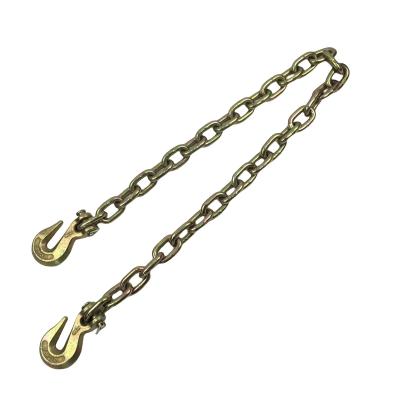 China Color Galvanized G70 Binder Link Chain With Forged Clevis Grab Hooks 20Mn2 Durability for sale