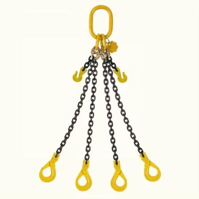 China High Strength G80 Alloy Steel Four Legs Chain Sling with Hook Standard Structure for sale