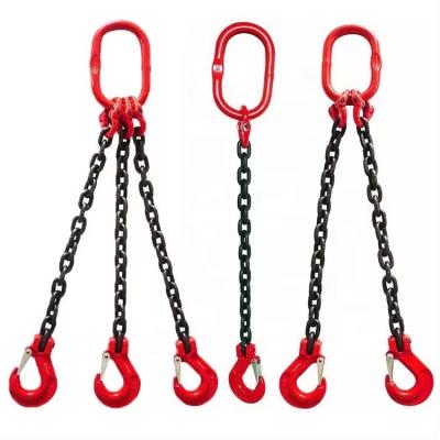 China Black Finish Lifting Chain Sling Hook Crane G80 Manganese Steel Chain Lifting Tool for sale