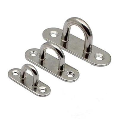 China Deck Yacth Hanging Accessories Stainless Steel Oblong Pad Eye Plate Staple Ring Hook for sale