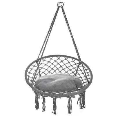 China Hand Woven Camping Hanging Chair Macrame Modern Cotton Rope Swing Chair for sale