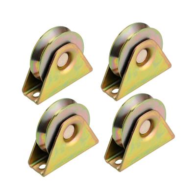 China V Shaped Groove Gate Wheel Color Zinc-Plated Steel Pulley Sliding Gate Wheel Roller for sale