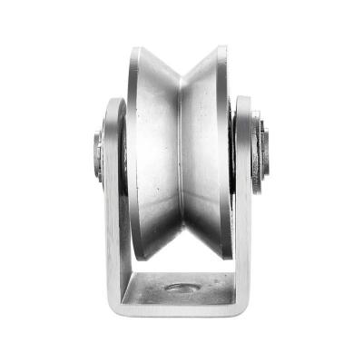 China V-shaped Grooved Wheel Stainless Steel Grooved Wheel Heavy Rail Sliding Gate Wheel for sale