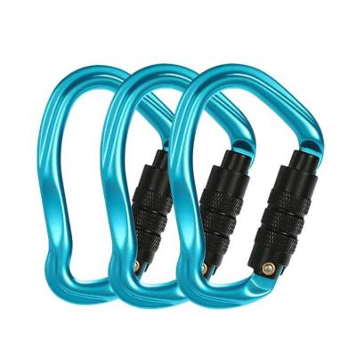 China Aluminum Alloy 23kN Snap Hook Locking Carabiner for Heavy Duty Climbing Applications for sale