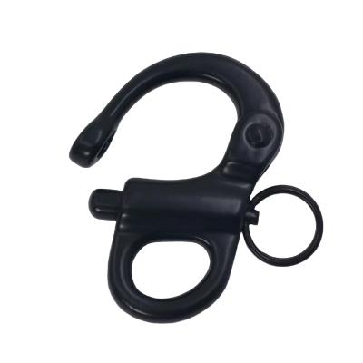 China Black Stainless Steel Fixed Eye Snap Shackle for Paracord Bracelet for sale