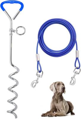 China Rustproof Dog Leash Stake 32/16/10 Ft Outdoor For Large Dogs 120 Lbs  ﻿ for sale