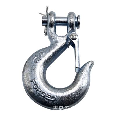 China Caron Steel Finish Plain Ringing Hardware Bearing Crane Block Hook Clevis Slip Latched Cargo Hook for sale