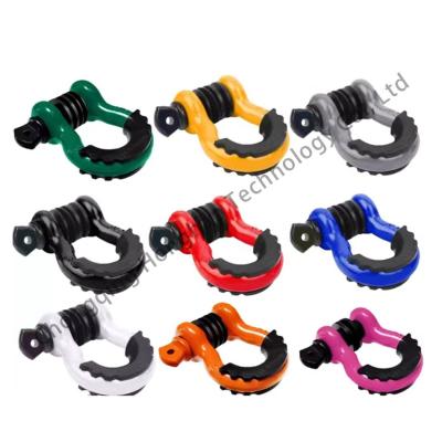 China Heavy Duty Stainless Steel Off Road Bow Shackle Carbon Steel Plastic Protected for sale